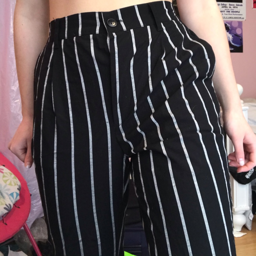 High Waisted Striped Trousers
